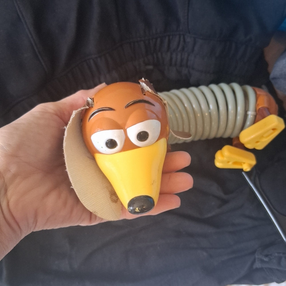 Slinky Dog Toy with Brown and Yellow Colors